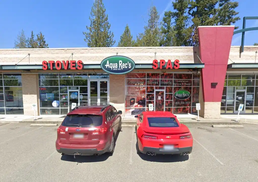storefront with stoves and spas