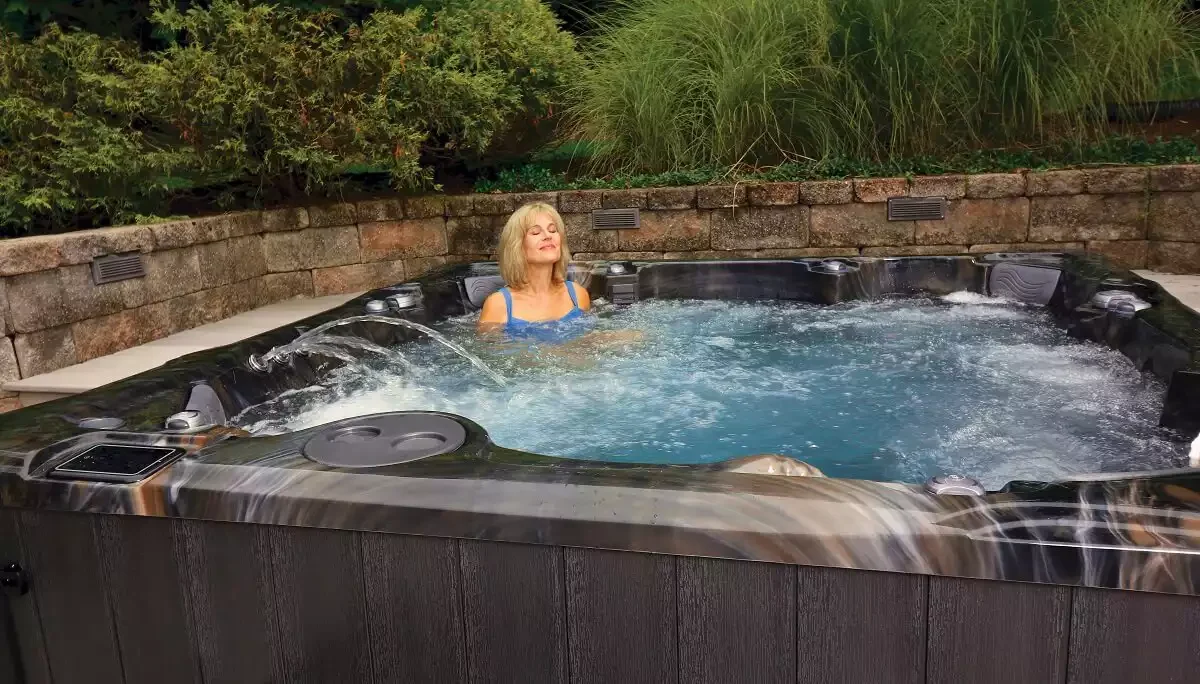 relaxing in midnight canyon spa pdc hot tub