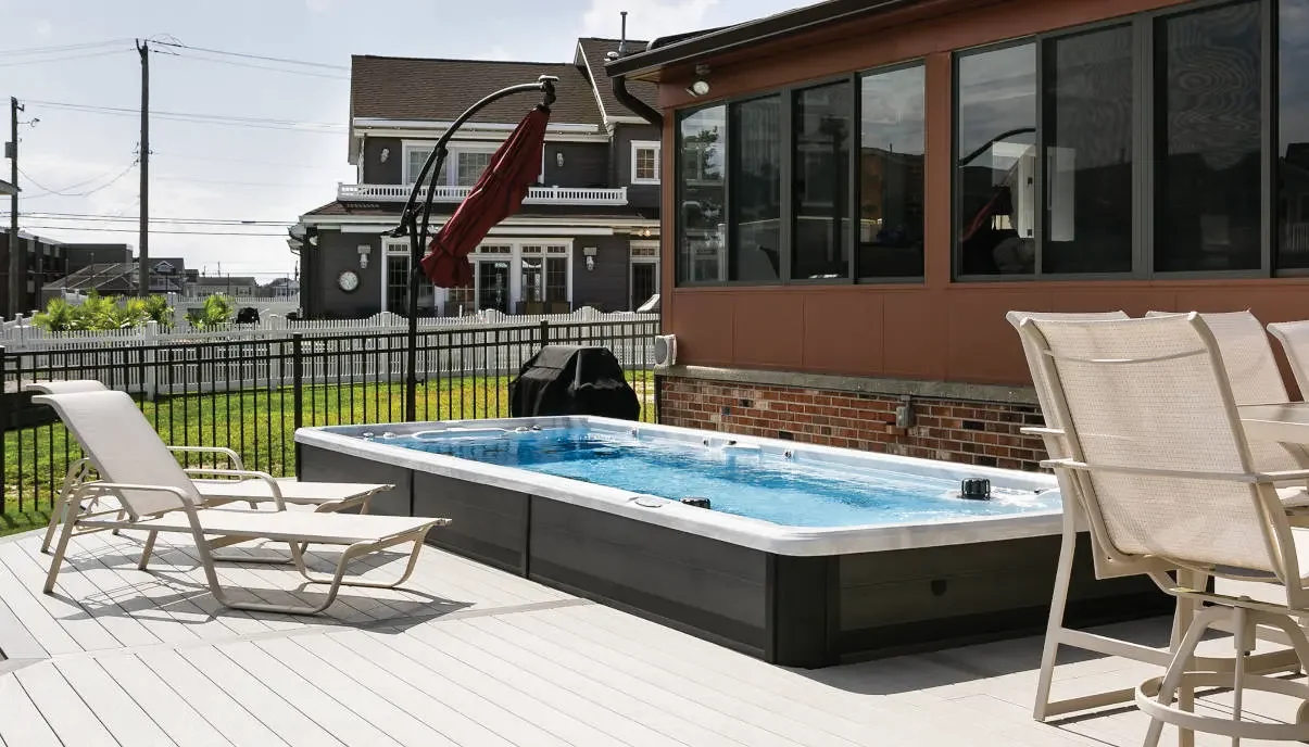pdc swim spa synergy series backyard